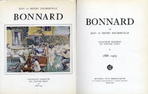 ボナール　レゾネ　Bonnard Catalogue Raisonne De L'ceuvre Peint/Jean Et Henry Dauberville