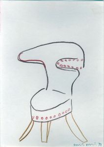大竹伸朗画額「カフェの椅子」/Shinro Ohtakeのサムネール