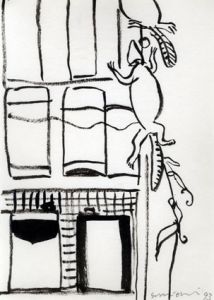 大竹伸朗画額「建物を昇る動物」/Shinro Ohtake