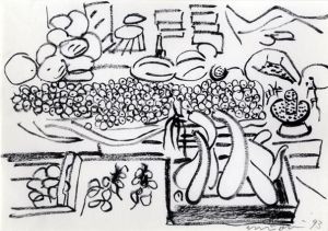 大竹伸朗画額「市場の果物」/Shinro Ohtake