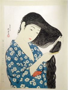 橋口五葉木版画「髪すき」/楢崎宗重監修