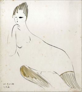 織田広喜色紙「女性像」/