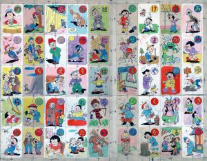 疋田乃夫明　カルタ原画「犬棒かるた」/