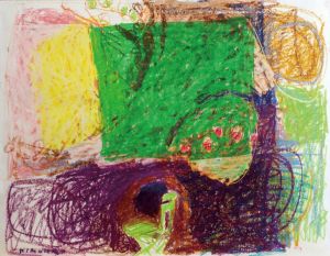 木村忠太画額「椅子のある風景（仮題）」/Chuta Kimura