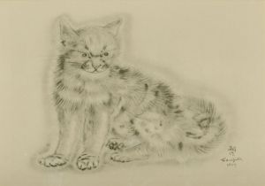 藤田嗣治版画額「アラシエル」/