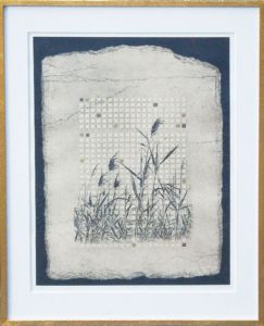 高橋シュウ版画額「方丈記考I（P-2)」/