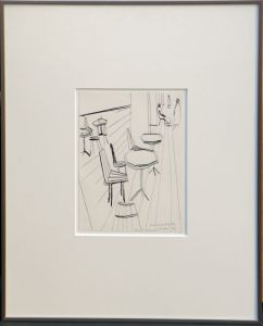 大竹伸朗画額「カフェ、モハメッド五世通り」/