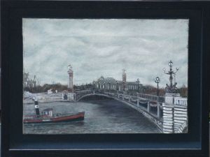 ベルナール・ガントナー画額　「Pont Napoleon III a L'aube」/Bernard Gantnerのサムネール