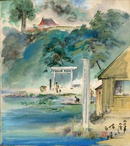 伊藤晴雨色紙「溜池の」/