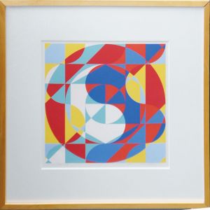 オノサトトシノブ版画額　「作品」/