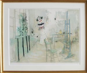 ジャン・ジャンセン版画額「人形のあるアトリエ」/ジャンセンのサムネール