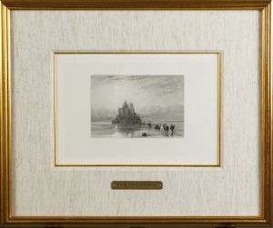 スタンフィールド原画　銅版画額「砂浜から見たモン・サン・ミッシェル」/ウィリアム・クラークソン スタンフィールド CLARKSON STANFIELDのサムネール