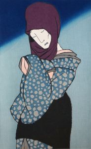 竹久夢二木版画集6　「おこそ頭巾」/竹久夢二画のサムネール