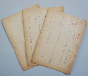 植松松寿歌稿「新宮」9首　ペン書200字詰3枚完/のサムネール