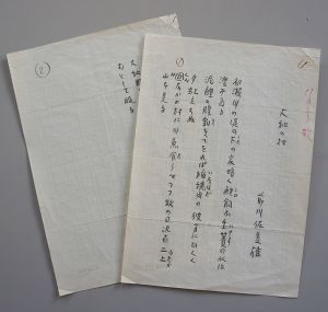 前川佐美雄歌稿「大和の村」　エンピツ書200字詰2枚完/のサムネール