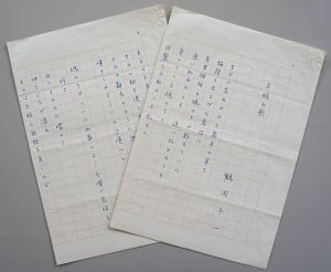 鶴岡冬一詩稿「不眠の歌」　ペン書400字詰2枚完/のサムネール