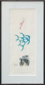 米倉斎加年木版画額「タルチュフ」/
