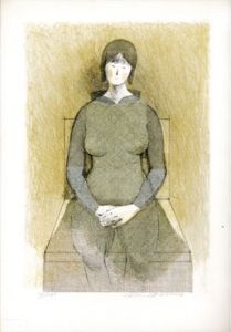 安野光雅版画額「オリーヴ色の女」/安野光雅のサムネール