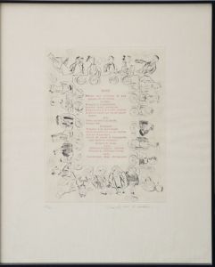 金子国義版画額「Menu」/