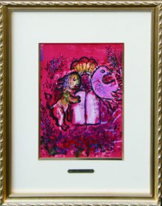マルク・シャガール版画額「扉絵　エルサレム・ウィンドー」/