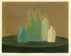 小杉小二郎版画額「静物　瓶」/小杉小二郎