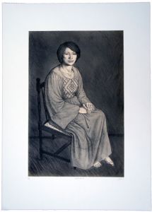 相笠昌義版画「民族衣装の女」/相笠昌義