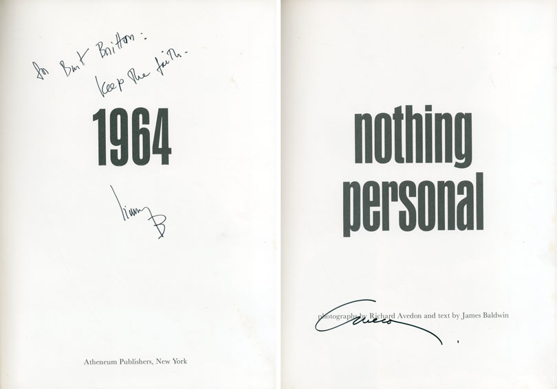 【nothing personal】リチャード・アヴェドン 　直筆サイン入り nothing personal】リチャード・アヴェドン 直筆サイン入り