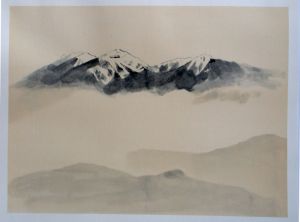 山口華楊版画「春雪」/のサムネール