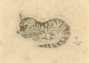藤田嗣治版画額「エリゴネ」/Leonard Foujita