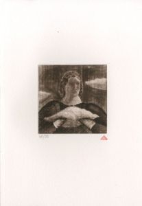 有元利夫版画額「『雲の誕生』より　No.1」/Toshio Arimotoのサムネール