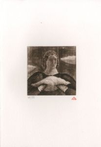 有元利夫版画額「『雲の誕生』より　No.1」/Toshio Arimoto