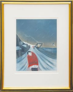 斎藤真一版画額「筒石の女」/Shinichi Saitoのサムネール