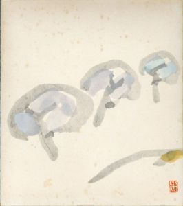 山口長男色紙額「開」/Takeo Yamaguchi