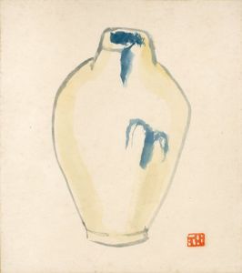 山口長男色紙額「壺（仮題）」/Takeo Yamaguchi
