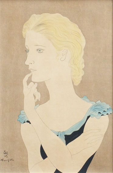 藤田嗣治版画額「ブロンドの女」 / Leonard Foujita | Natsume Books 藤田嗣治版画額「ブロンドの女」 / Leonard Foujita | Natsume Books