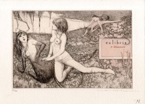 アルフォンス・イノウエ版画「蔵書票17」/Alphonse Inoue