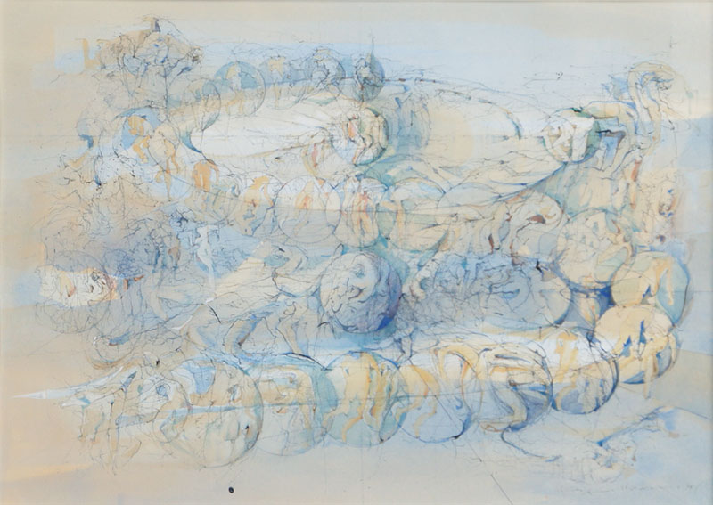 宇佐美圭司、1964-7、希少画集画、新品額装付、状態良好 絵画