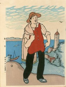 竹久夢二版画「船唄」/Yumeji Takehisa