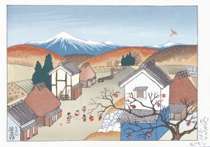谷内六郎版画「なわとび」/Rokuro Taniuchi