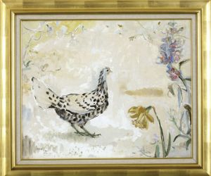 高間惣七画額「鳥と花」/のサムネール