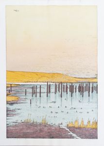 吉田遠志版画「東京港野鳥公園」/Thoshi Yoshidaのサムネール