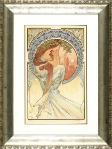 アルフォンス・ミュシャ版画額「ポエジー（エスタンプ）」/Alfons Mucha