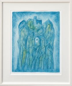 難波田龍起版画額「静かな時」/Tatsuoki Nambata