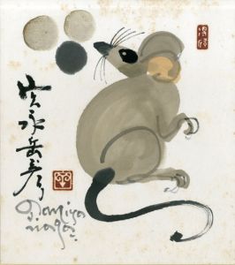 宮永岳彦色紙「鼠」/