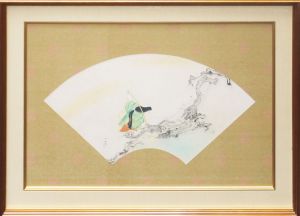 川崎小虎・尾上紫舟画賛額「春水」/