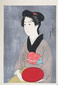 橋口五葉版画「盆持てる女」/Goyo Hashiguchi