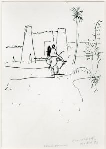 大竹伸朗画額「ラクダに乗る男（仮題）」/Shinro Ohtakeのサムネール