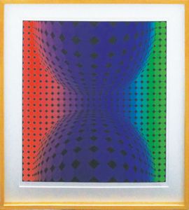 ヴィクトル・ヴァザルリ版画額「Laura」/Victor Vasarely