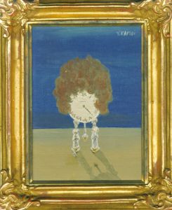 鴨居羊子画額「短針のない時計」/Yoko Kamoi