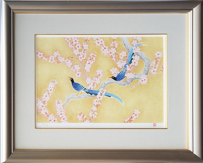 Syokou Uemura / 上村松篁版画額「春輝」 | Natsume Books